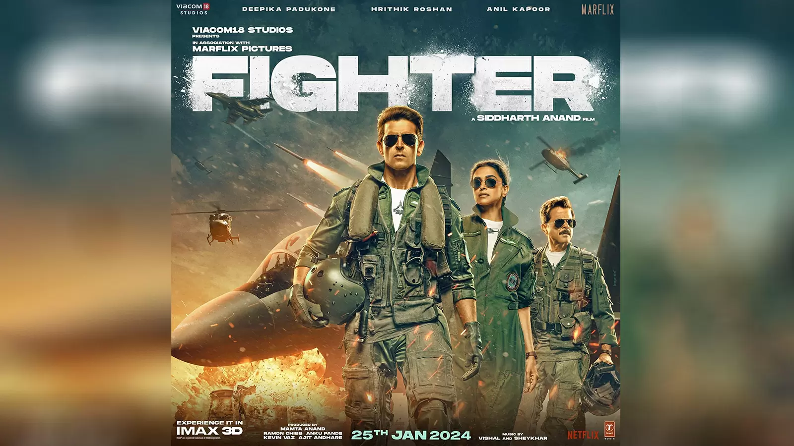 New Poster Reveals the Intensity of 'Fighter' - Hrithik, Deepika, and Anil Kapoor Ready to Soar!